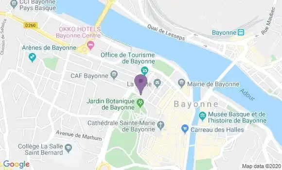 Localisation Société Générale Agence de Bayonne