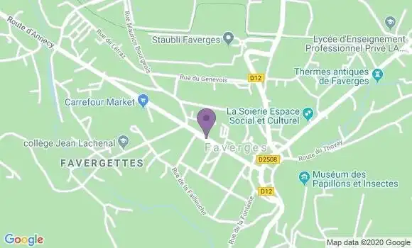 Localisation Crédit Mutuel Agence de Faverges