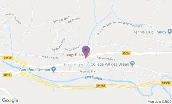Localisation Crédit Mutuel Agence de Frangy