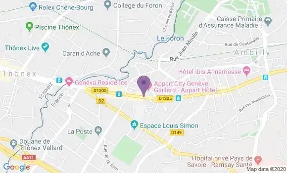 Localisation Crédit Mutuel Agence de Gaillard