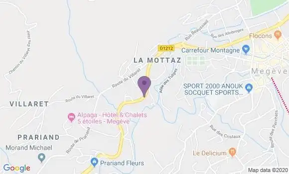 Localisation Crédit Mutuel Agence de Megève
