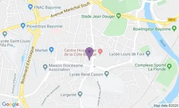 Localisation Société Générale Agence de Bayonne Marracq