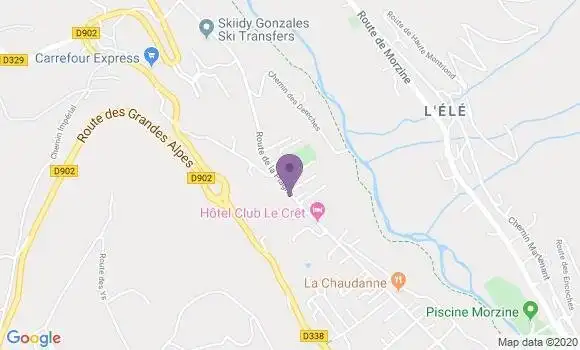 Localisation Crédit Mutuel Agence de Morzine