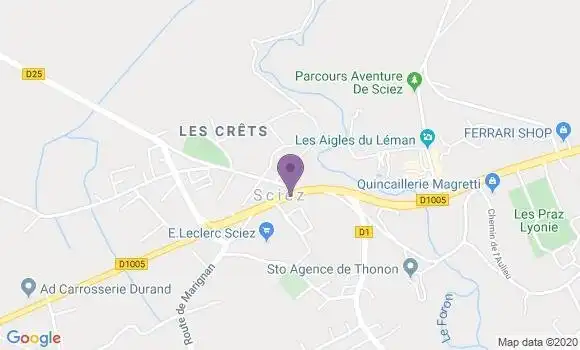 Localisation Crédit Mutuel Agence de Sciez