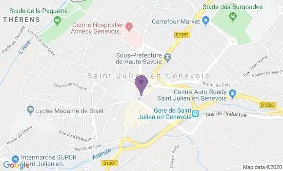 Localisation Crédit Mutuel Agence de Saint Julien en Genevois