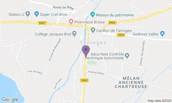 Localisation Crédit Mutuel Agence de Taninges