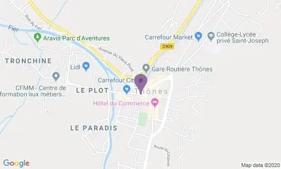 Localisation Crédit Mutuel Agence de Thones