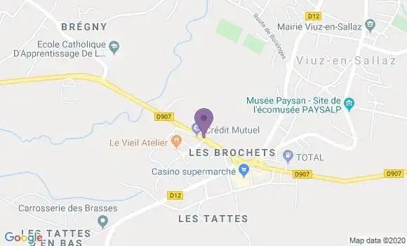 Localisation Crédit Mutuel Agence de Viuz en Sallaz