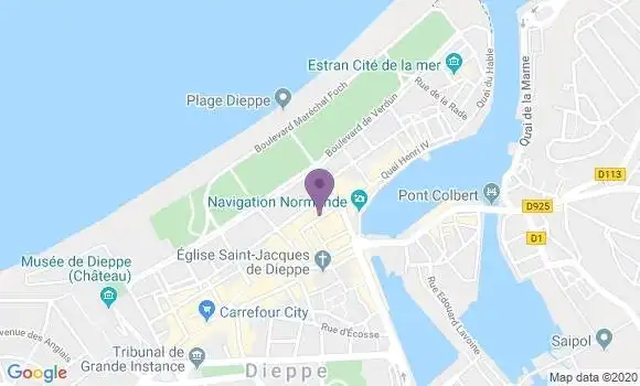 Localisation Crédit Mutuel Agence de Dieppe