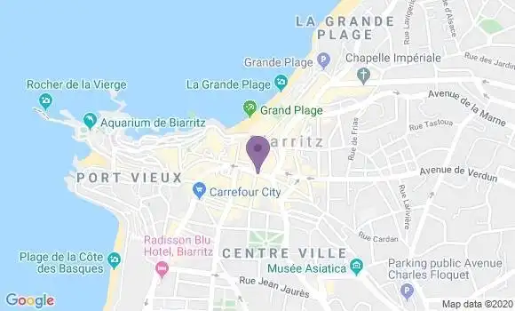 Localisation Société Générale Agence de Biarritz Clémenceau