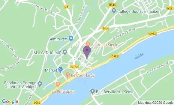 Localisation Crédit Mutuel Agence de Duclair