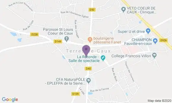Localisation Crédit Mutuel Agence de Fauville en Caux