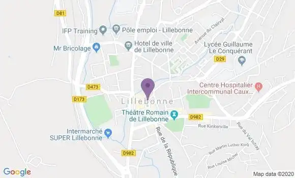 Localisation Crédit Mutuel Agence de Lillebonne