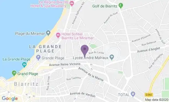 Localisation Société Générale Agence de Biarritz Saint Charles