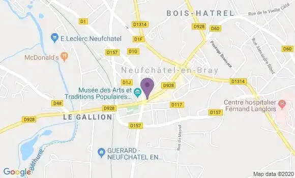 Localisation Crédit Mutuel Agence de Neufchâtel en Bray