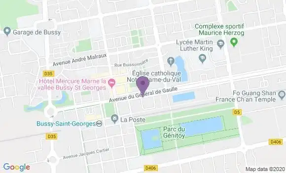 Localisation Crédit Mutuel Agence de Bussy Saint Georges
