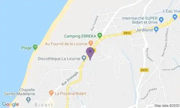 Localisation Société Générale Agence de Bidart
