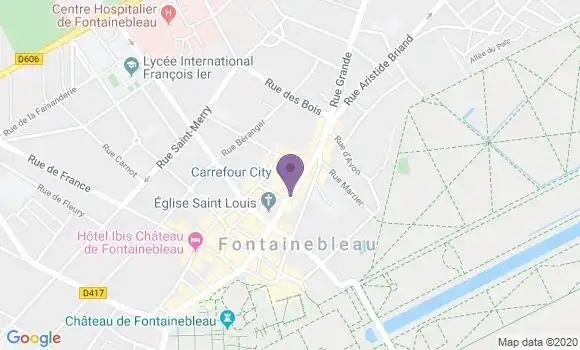 Localisation Crédit Mutuel Agence de Fontainebleau