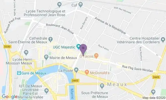 Localisation Crédit Mutuel Agence de Meaux