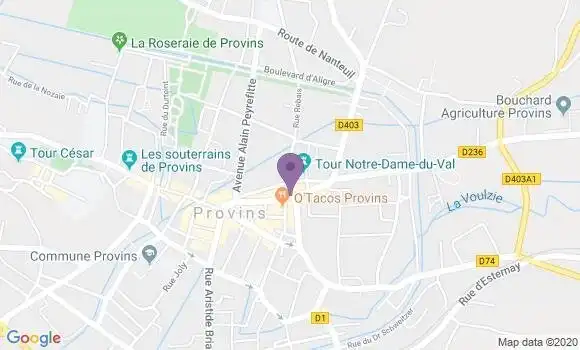 Localisation Crédit Mutuel Agence de Provins