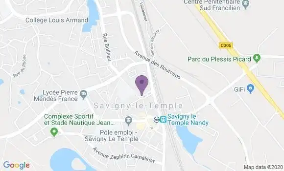 Localisation Crédit Mutuel Agence de Savigny le Temple