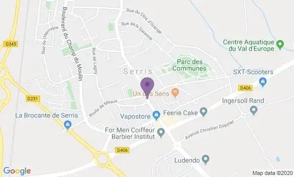 Localisation Crédit Mutuel Agence de Serris Val d