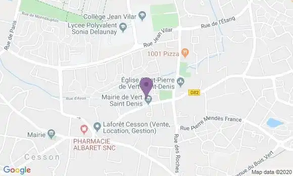 Localisation Crédit Mutuel Agence de Vert Saint Denis