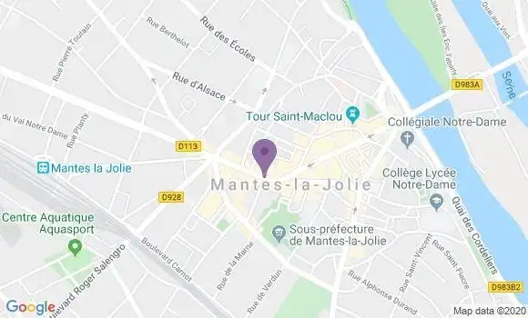 Localisation Crédit Mutuel Agence de Mantes la Jolie