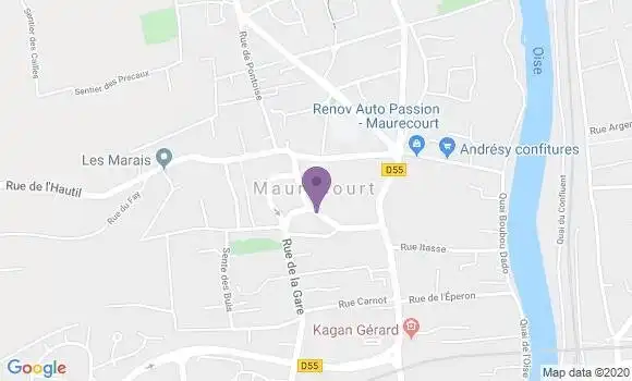 Localisation Crédit Mutuel Agence de Maurecourt