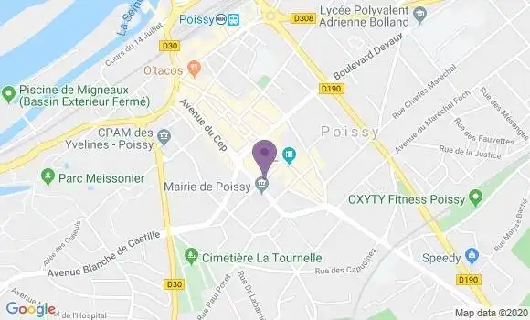 Localisation Crédit Mutuel Agence de Poissy