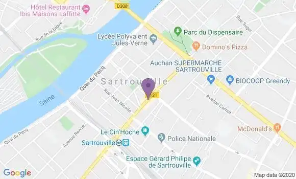 Localisation Crédit Mutuel Agence de Sartrouville