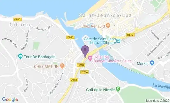 Localisation Société Générale Agence de Ciboure