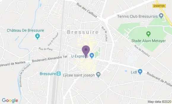Localisation Crédit Mutuel Agence de Bressuire