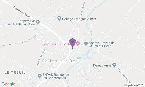 Localisation Crédit Mutuel Agence de Celles sur Belle