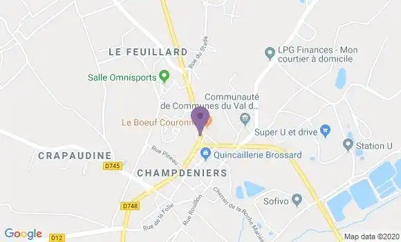 Localisation Crédit Mutuel Agence de Champdeniers Saint Denis