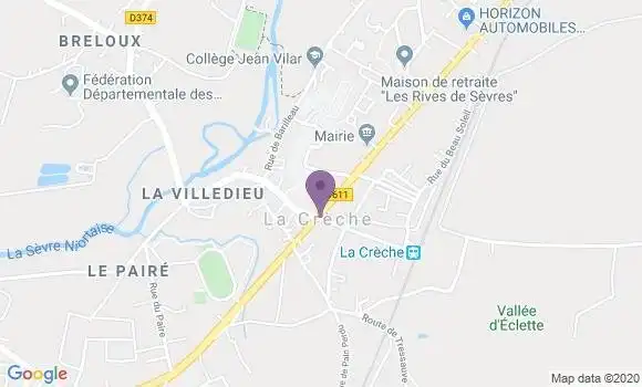 Localisation Crédit Mutuel Agence de La Crèche