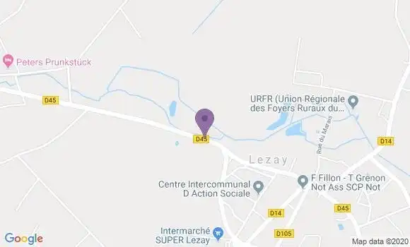 Localisation Crédit Mutuel Agence de Lezay