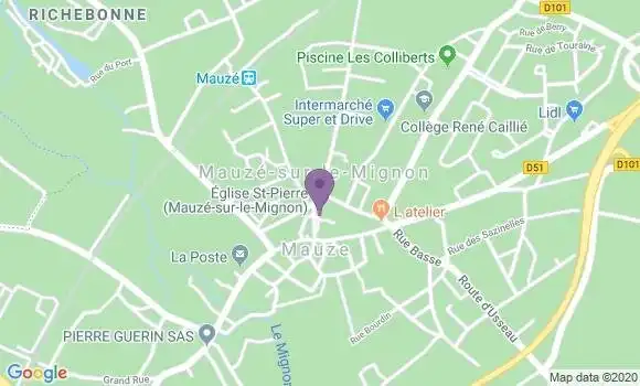 Localisation Crédit Mutuel Agence de Mauze sur le Mignon