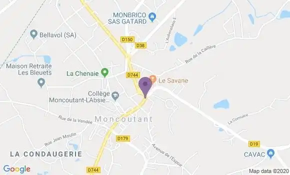 Localisation Crédit Mutuel Agence de Moncoutant