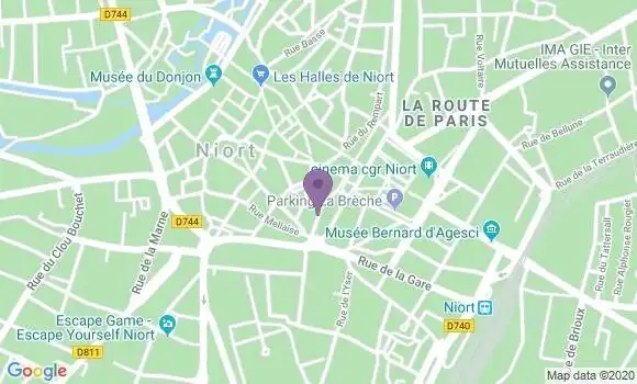 Localisation Crédit Mutuel Agence de Niort