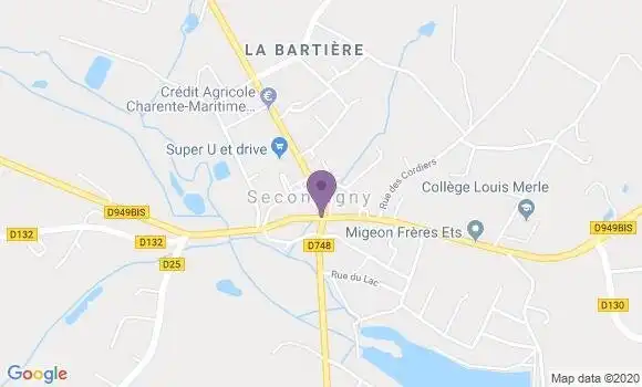 Localisation Crédit Mutuel Agence de Secondigny