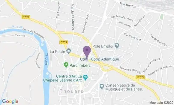 Localisation Crédit Mutuel Agence de Thouarsais