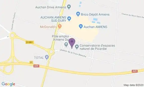 Localisation Crédit Mutuel Agence de Dury