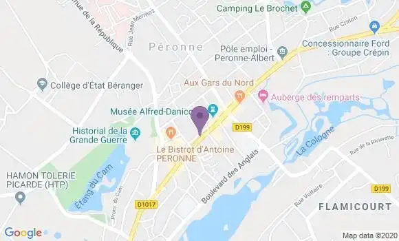 Localisation Crédit Mutuel Agence de Péronne