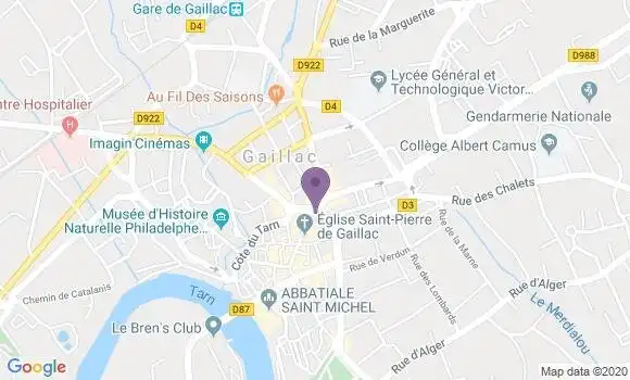 Localisation Crédit Mutuel Agence de Gaillac