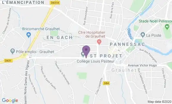 Localisation Crédit Mutuel Agence de Graulhet