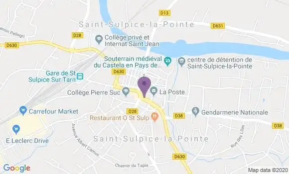 Localisation Crédit Mutuel Agence de Saint Sulpice
