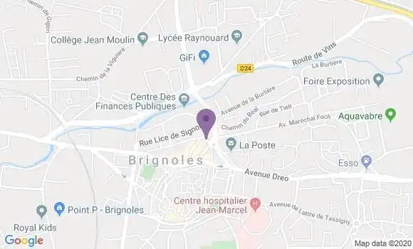 Localisation Crédit Mutuel Agence de Brignoles