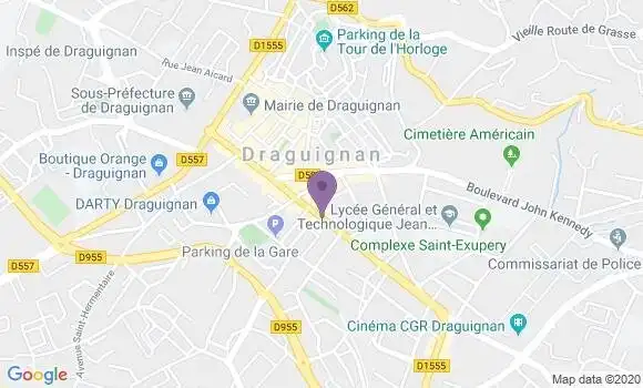 Localisation Crédit Mutuel Agence de Draguignan