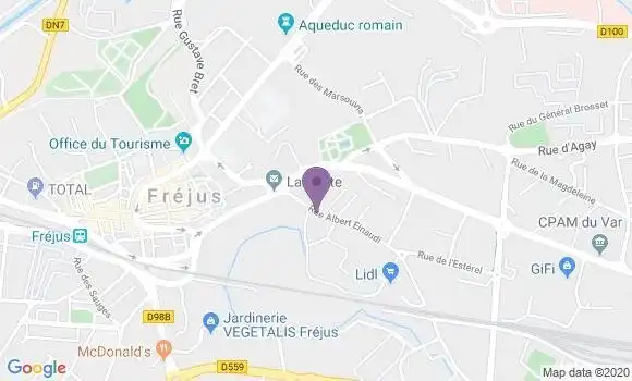 Localisation Crédit Mutuel Agence de Fréjus